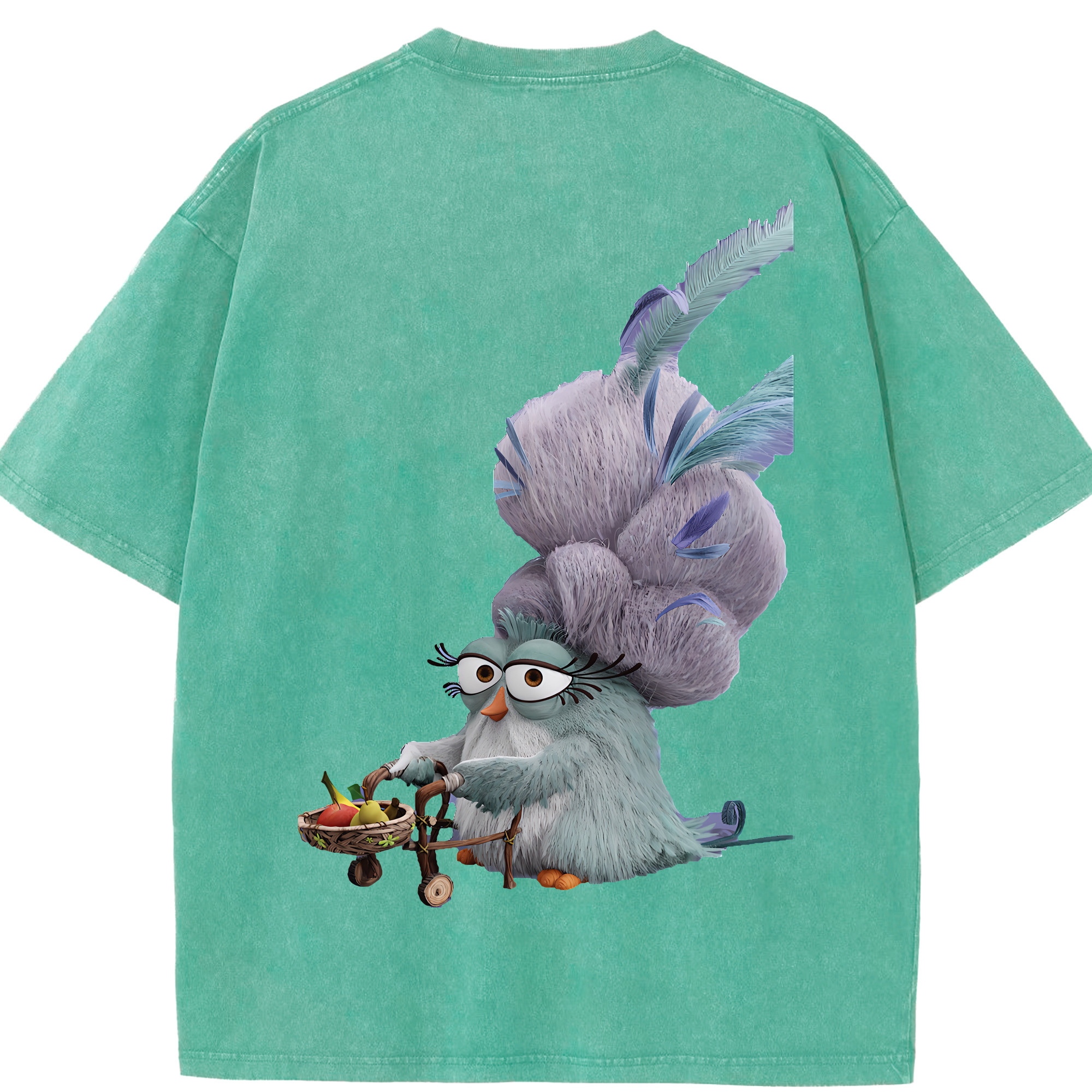 （画像用） Angry Birds アングリーバード 綿100% ヴィンテージ風 半袖Tシャツ（背面プリント）